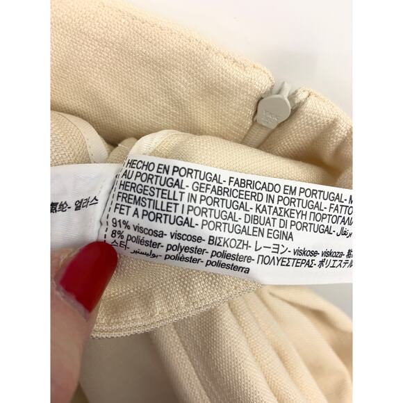 Massimo Dutti Cream Wide Leg Lined Technical Trousers Size 2 NWT - Picture 8 of 13